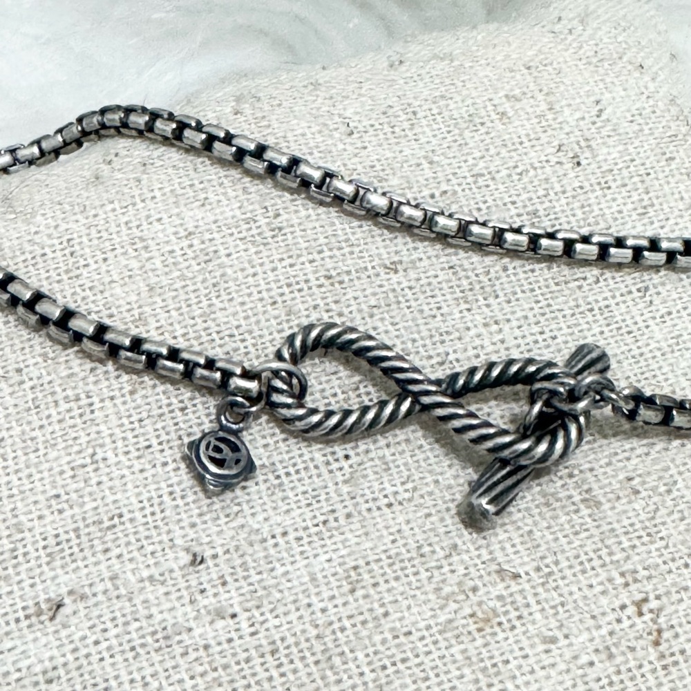 David Yurman 47” Infinity Necklace with Black Onyx .925 Sterling Silver - Picture 8 of 11